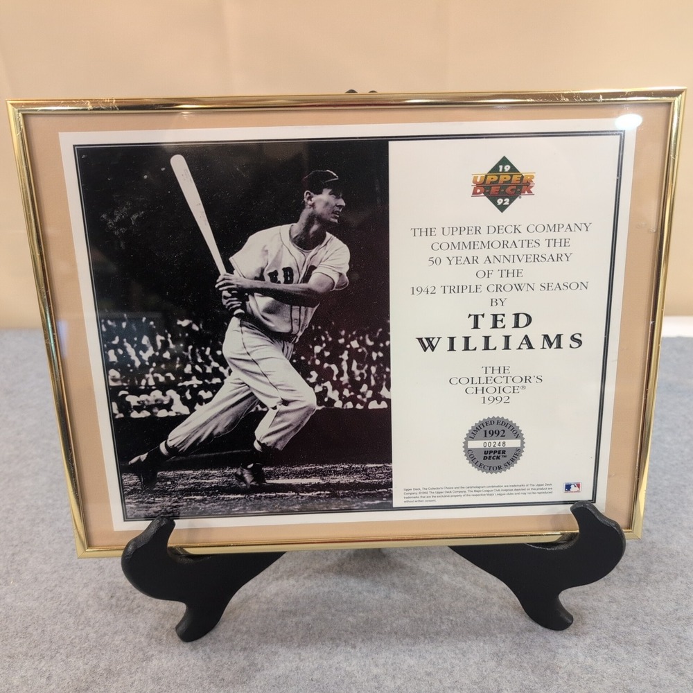 Ted Williams 1992 Upper Deck Collector's Choice 50th Anniversary Framed Print - Picture 1 of 3